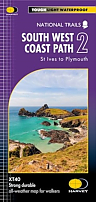 Wandelkaart South West Coast Path 2 St Ives - Plymouth - National Trail Maps (Zoutpad) | Harvey Maps