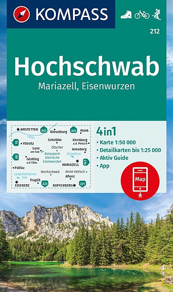 Wandelkaart 212 Hochschwab Mariazell Eisenwurzen  Kompass