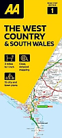 Wegenkaart - Landkaart 1 The West Country & South Wales - AA Road Map Britain