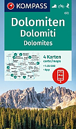 Wandelkaart 672 Dolomiten - Dolomieten | Kompass 4 kaartenset
